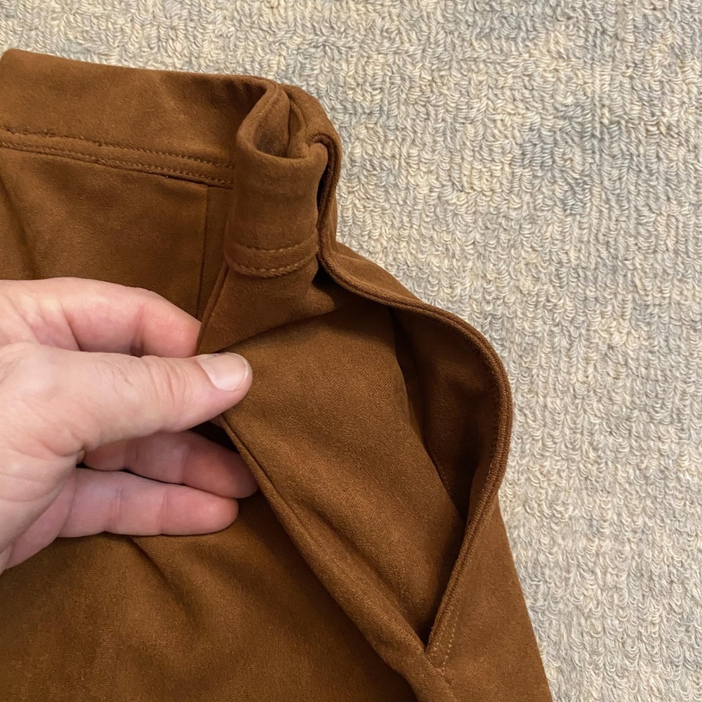 Banana Republic Skirt Womens 10 Brown Faux Suede Stretch A Line Mini Pockets - Picture 9 of 11